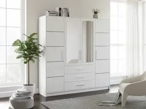Šatní skříň Bali D4 bílá Barva korpusu: Bílá