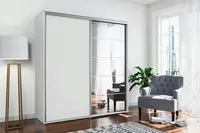 Šatní skříň Ska A21 Barva korpusu: Bílá, Rozměry: 175 cm, Dveře: Bílé