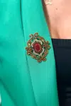Brooch XZ459-107 gold + red