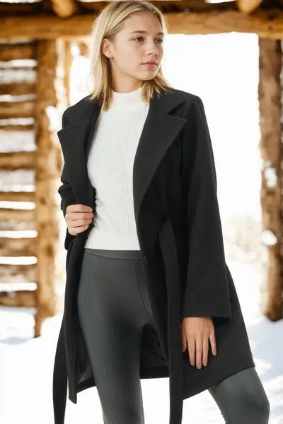 Z6778 DEWBERRY WOMEN'S COAT-DARK BLACK