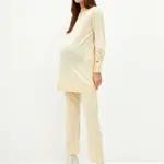 LC Waikiki Elastic Waist Straight Wide Leg Maternity Knitwear Trousers