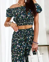 Resti Black two-piece women's floral set