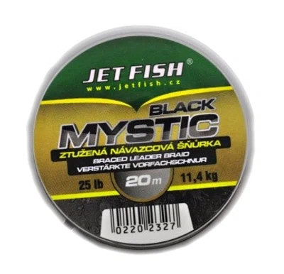 Jet fish návazcová šňůra black mystic 20 m 25 lb barva black