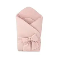 Baby Nellys Elegantní mušelínová zavinovačka s vázáním Nature, 75x75 cm, pudrově růžová