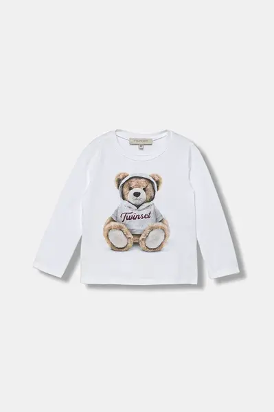 Dětské tričko s dlouhým rukávem Twinset bílá barva, 252GB2036