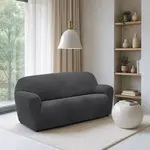 Super strečové potahy RUBINIA antracitová dvojkřeslo (š. 140 - 180 cm)