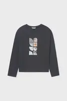 Tričko s dlouhým rukávem Mayoral černá barva, 7029