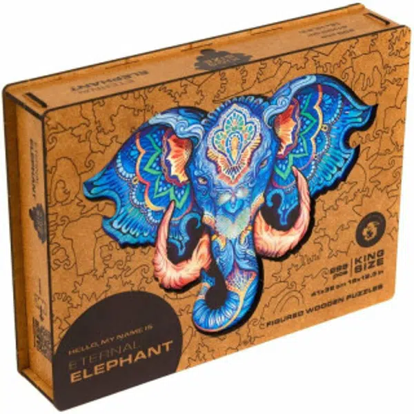 Unidragon dřevěné puzzle - Slon, velikost L