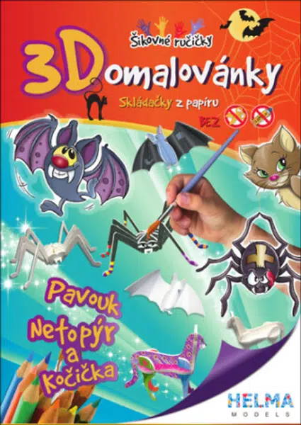 3D omalovánky Pavouk, Netopýr a kočička