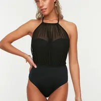 Dámské jednodílné plavky Trendyol Tulle Detailed