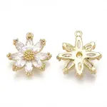 Brass Micro Pave Cubic Zirconia Pendants