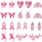 DIY Pink Awareness Ribbon Alloy Enamel Dangle Earring Making Kits