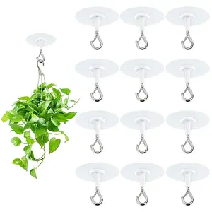 12 Bags Plastic & Iron Self-Adhesive Ceiling Hook