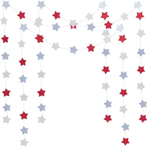 5Pcs Star Paper Flag Banners
