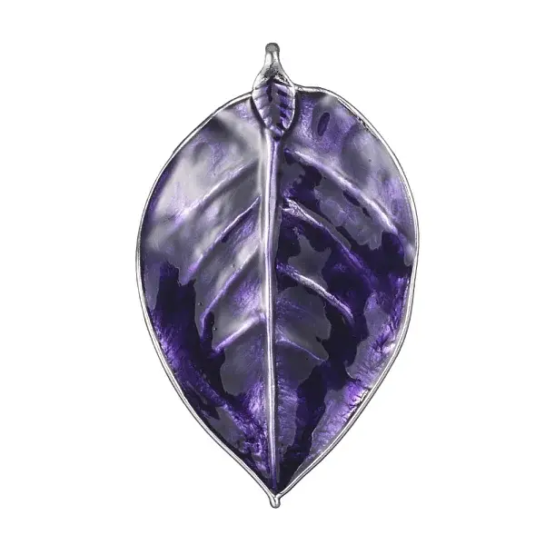 Alloy Enamel Big Leaf Pendants