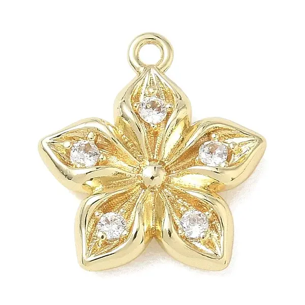Brass Micro Pave Clear Cubic Zirconia Pendants
