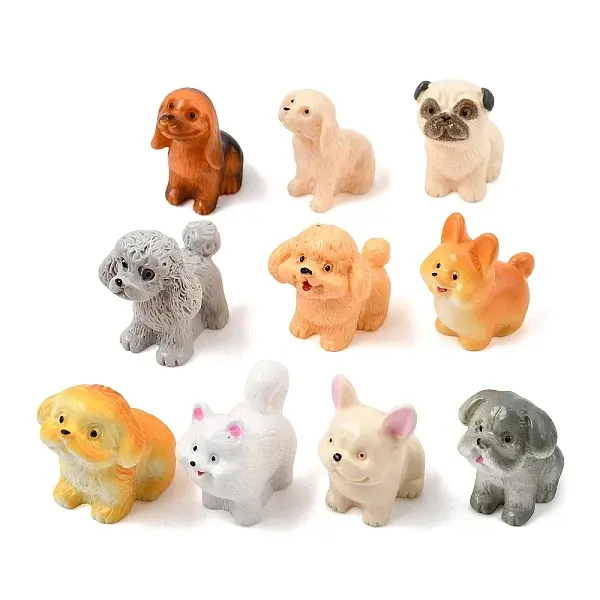 Opaque Resin Dog Figurines