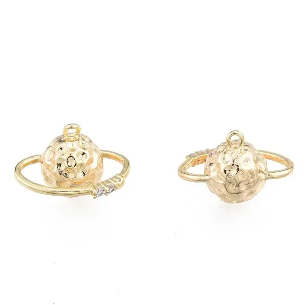 Brass Micro Pave Clear Cubic Zirconia Pendants