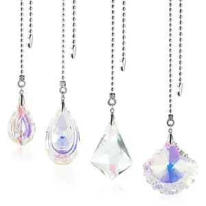 4Pcs Glass Charms Ceiling Fan Pull Chain Extenders