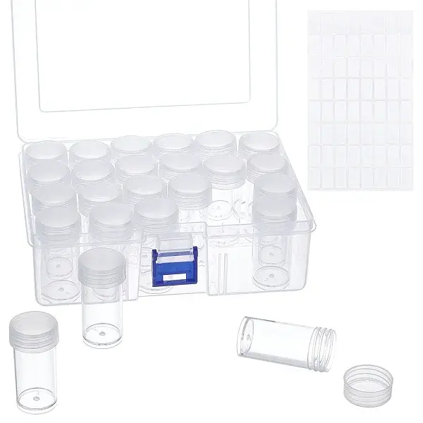 24pcs Column PP Plastic Stroage Bottles
