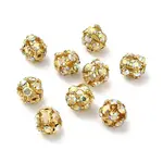 7mm Brass Rhinestone Beads