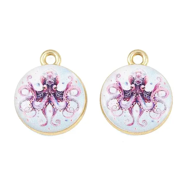 Ocean Theme Printed Alloy Pendants