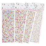 4 Sheets 4 Styles Acrylic Self Adhesive Stickers