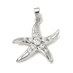 Brass Micro Pave Clear Cubic Zirconia Pendants