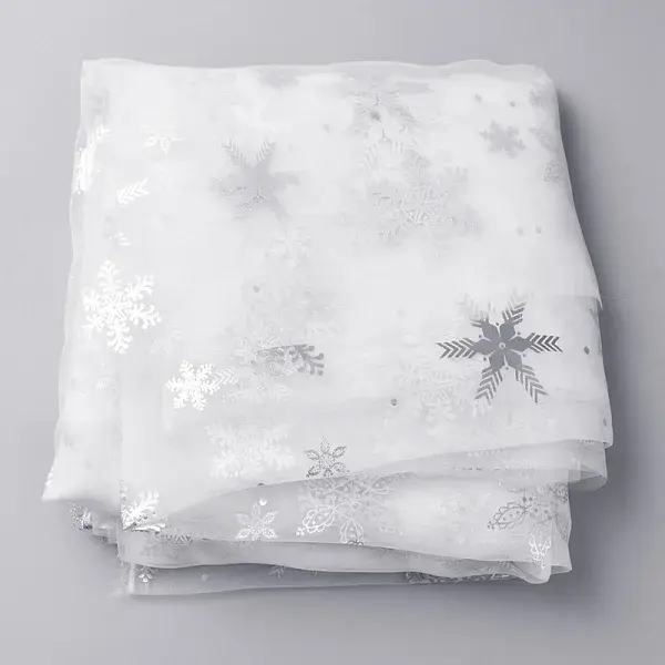 Snowflake Pattern Polyester Organza Fabric