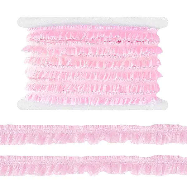 10M 10% Spandex 90% Polyamide Layered Pleated Lace Ribbon