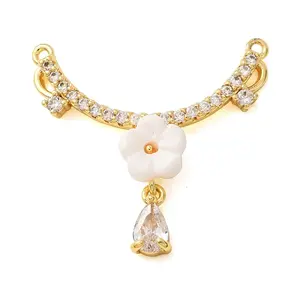 Brass Pave Clear Cubic Zirconia Pendants