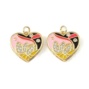 Brass Micro Pave Clear Cubic Zirconia Pendants