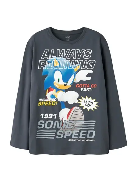 NAME IT Tričko 'NKMATTI SONIC'  modrá / modrosivá / biela