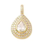 Brass Micro Pave Clear Cubic Zirconia Pendants