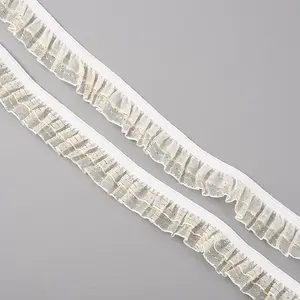 Double Tiers Pleated Chiffon Polyester Ribbons