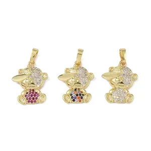 Brass Micro Pave Cubic Zirconia Pendants