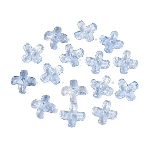 Transparent Spray Painted Glass Beads