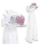 Fascinátor Bride to Be bielo-ružový so závojom