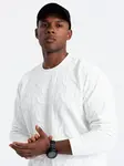 Ombre Men's RELAXED FIT sweatshirt with embossed letters - ecru