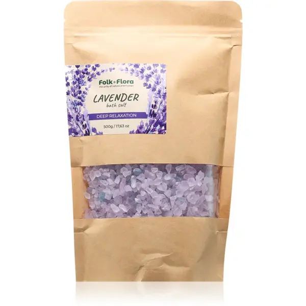 Folk & Flora Lavender relaxačná kúpeľová soľ 500 g