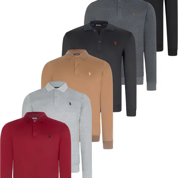 SET OF SIX V4007 DEWBERRY MEN'S SWEATSHIRT-BLACK-NAVY-ANTHRACITE-GREY-BURGUNDY-CAMEL