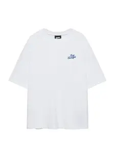 Pull&Bear Tričko 'SUMMER PEACH'  biela