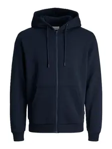 JACK & JONES Tepláková bunda 'JJEBradley'  námornícka modrá