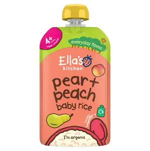 ELLA'S KITCHEN Dětská rýže, hruška a broskve BIO 120 g