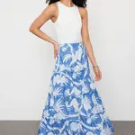 Trendyol Navy Blue Patterned Flared Maxi Length Woven Skirt