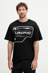 Bavlněné tričko PLEIN SPORT pánské, černá barva, s potiskem, FAEC MTK8373 STE001N
