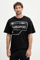 Bavlněné tričko PLEIN SPORT pánské, černá barva, s potiskem, FAEC MTK8373 STE001N