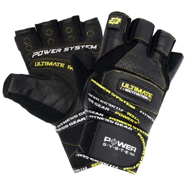 Power System Fitness rukavice ULTIMATE MOTIVATION černožluté - XXL