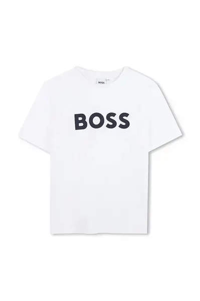 BOSS Dětské bavlněné tričko BOSS