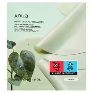 Anua Heartleaf 70 + Hyaluron zklidňující a osvěžující maska Soothing Collagen Mask 4 x 38 g